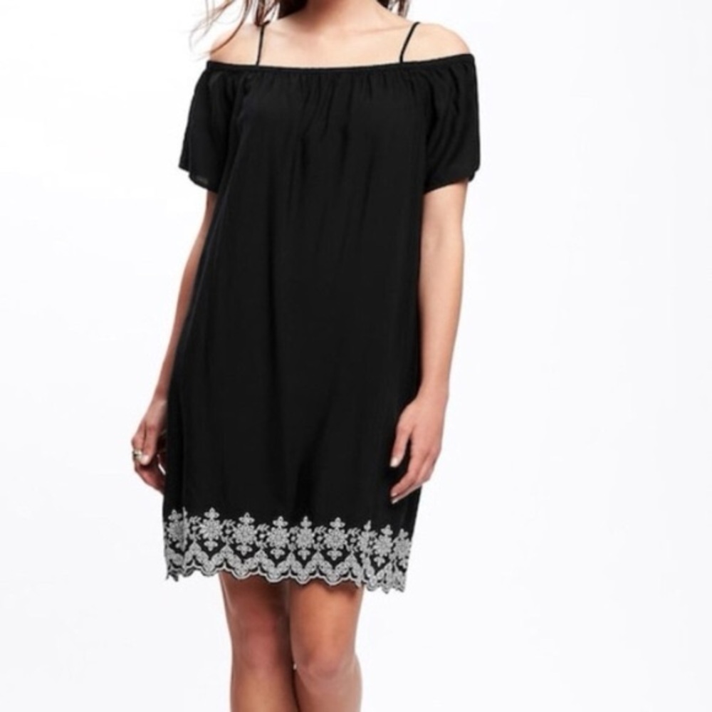 Old Navy Black Off-Shoulder Dress Maternity Dress